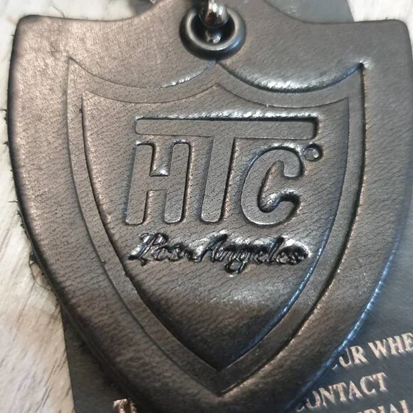 Italian HTC L.A Leather Handbag Paisley Red Black Small Casual Formal Purse Gift - Picture 6 of 10